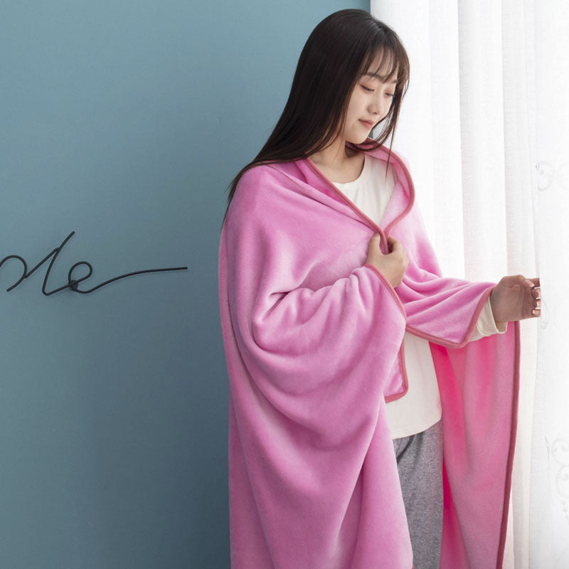 Office Nap Wearable Blanket Weighted Hoodie and Throws Fluffy Blankets Cover on The Sofa Home Bath Towel with Sleeves for Beds