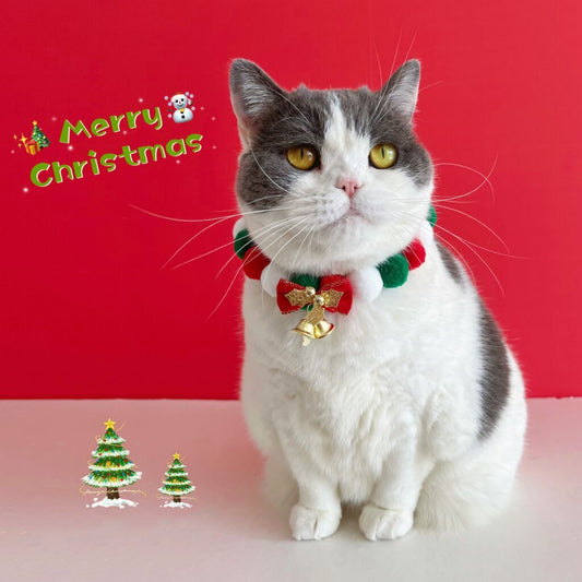 Christmas Cute Dog Cat Plush Ball Necklace