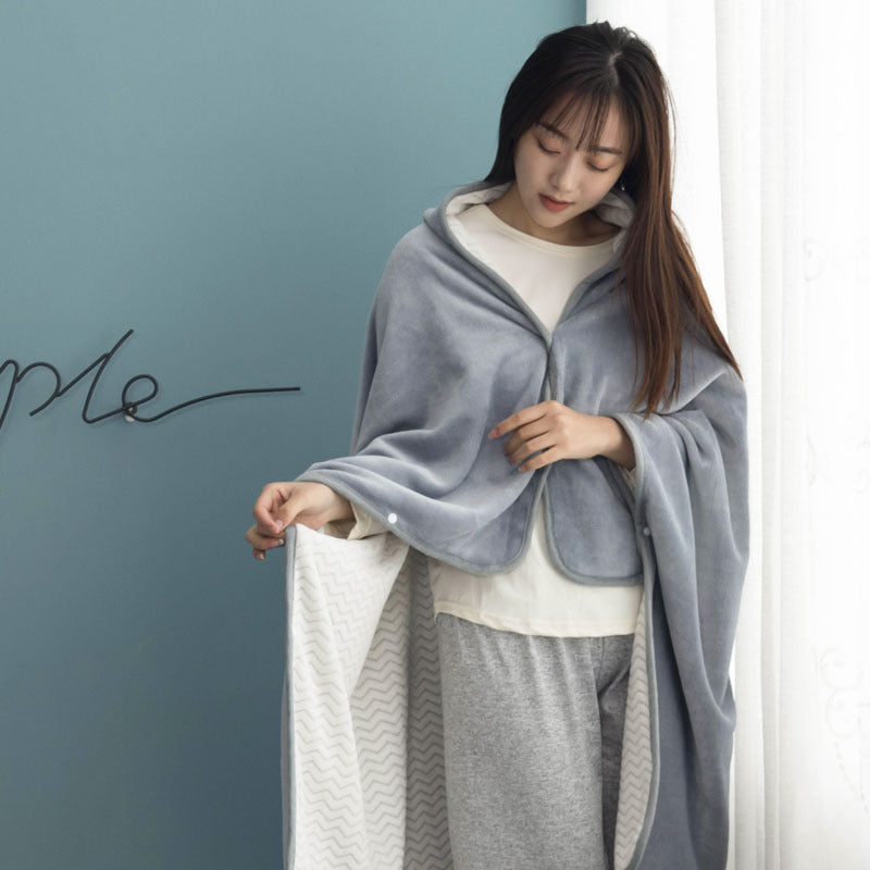 Office Nap Wearable Blanket Weighted Hoodie and Throws Fluffy Blankets Cover on The Sofa Home Bath Towel with Sleeves for Beds