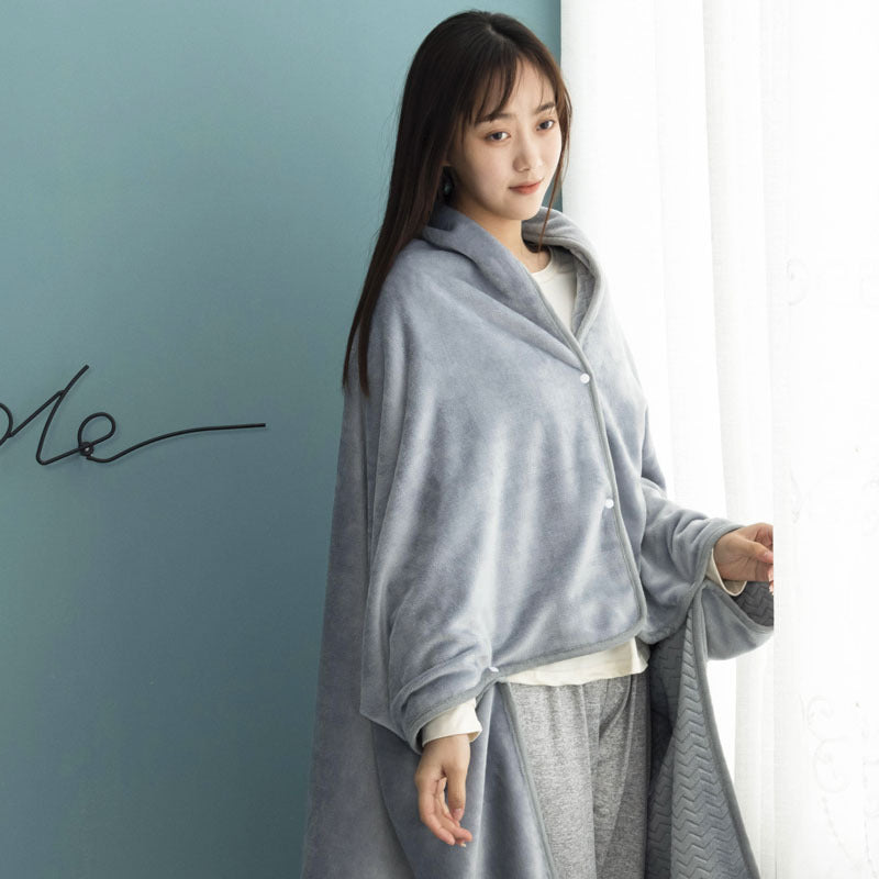 Office Nap Wearable Blanket Weighted Hoodie and Throws Fluffy Blankets Cover on The Sofa Home Bath Towel with Sleeves for Beds