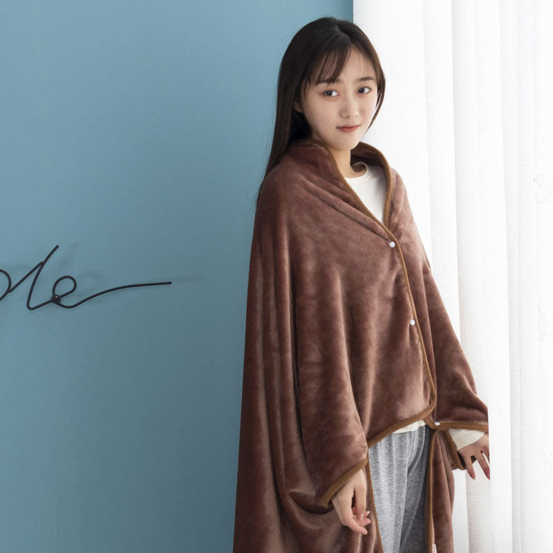 Office Nap Wearable Blanket Weighted Hoodie and Throws Fluffy Blankets Cover on The Sofa Home Bath Towel with Sleeves for Beds