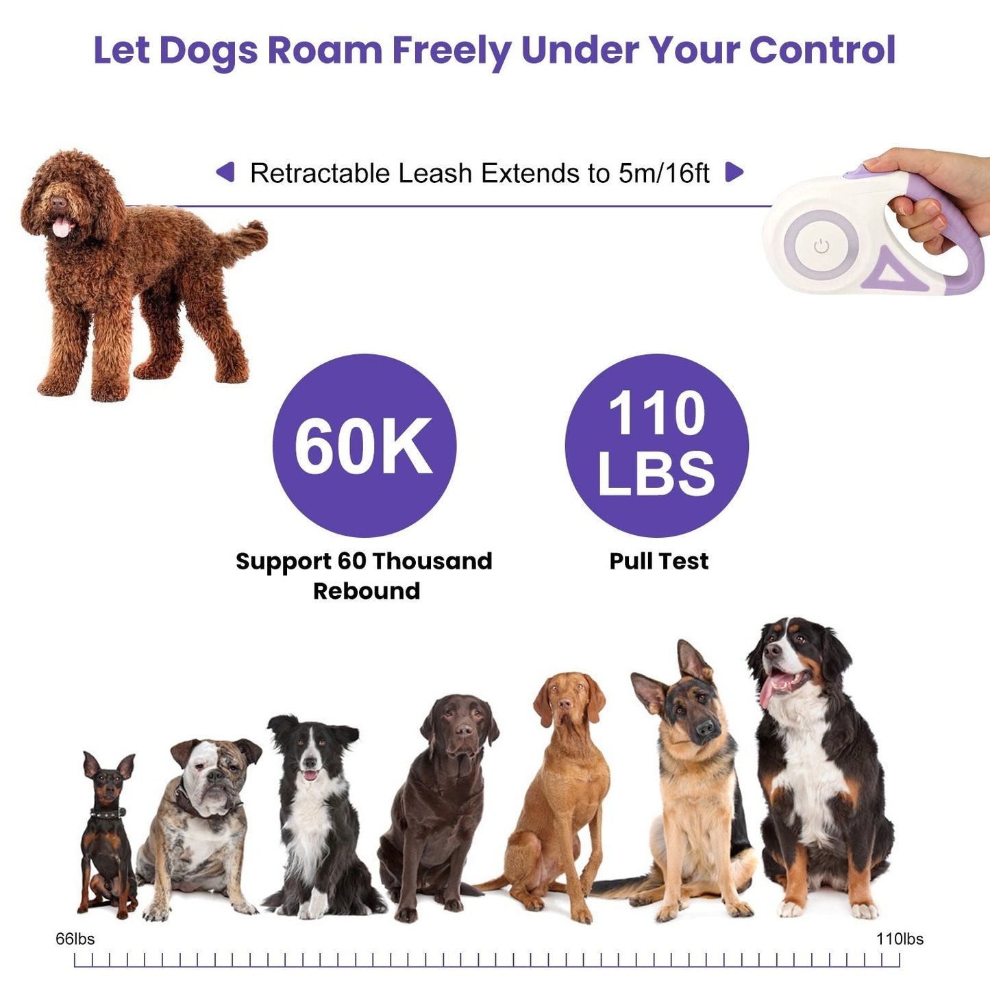 37548618116FT Retractable Dog Leash