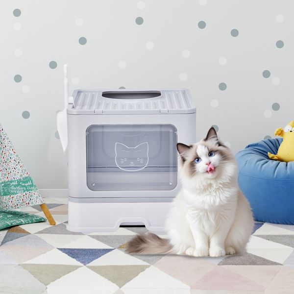 Large Enclosed Cat Litter Box