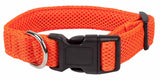 Orange FeatherFit Mesh Comfort Collar with adjustable design and quick-release buckle, ideal for pets of all sizes.