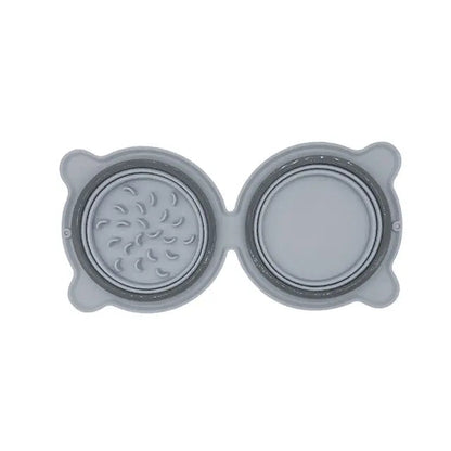 Collapsible Silicone Double Dog Bowl