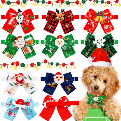 Christmas Doll Pet Dog Cat Bow Tie