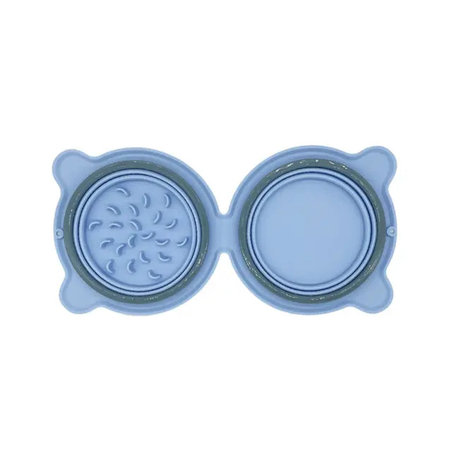 Collapsible Silicone Double Dog Bowl