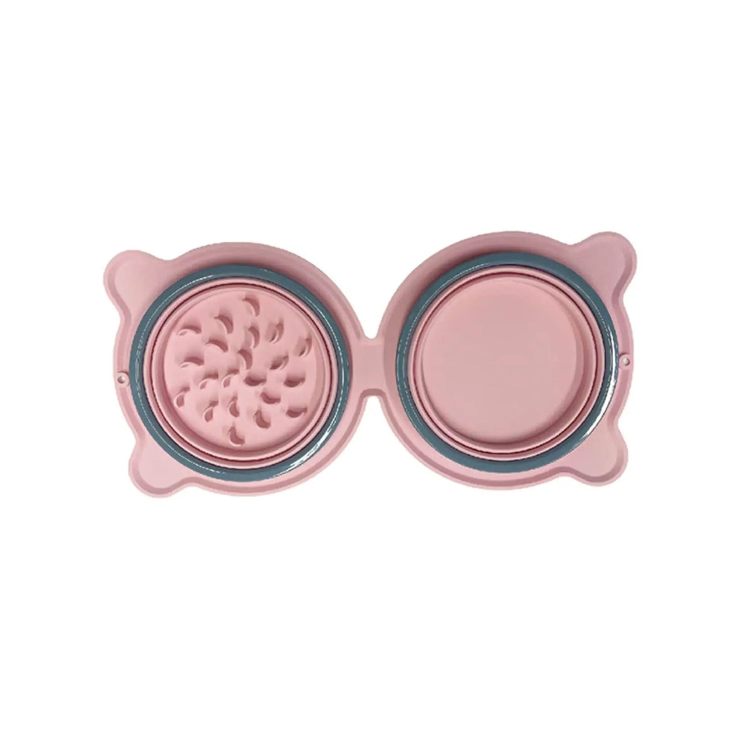 Collapsible Silicone Double Dog Bowl