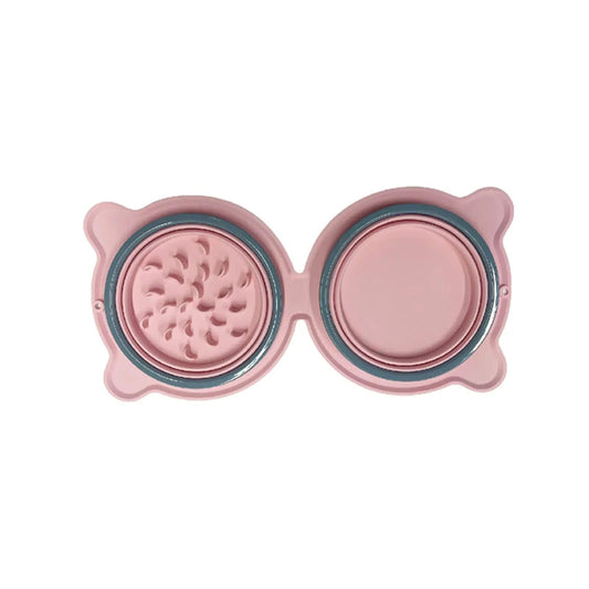 Collapsible Silicone Double Dog Bowl