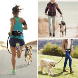 Dog Training Leash Waist Bag Hands-Free Outdoor Pet Running Walking Leash Portable Dog Food Water Cup Storage Bags