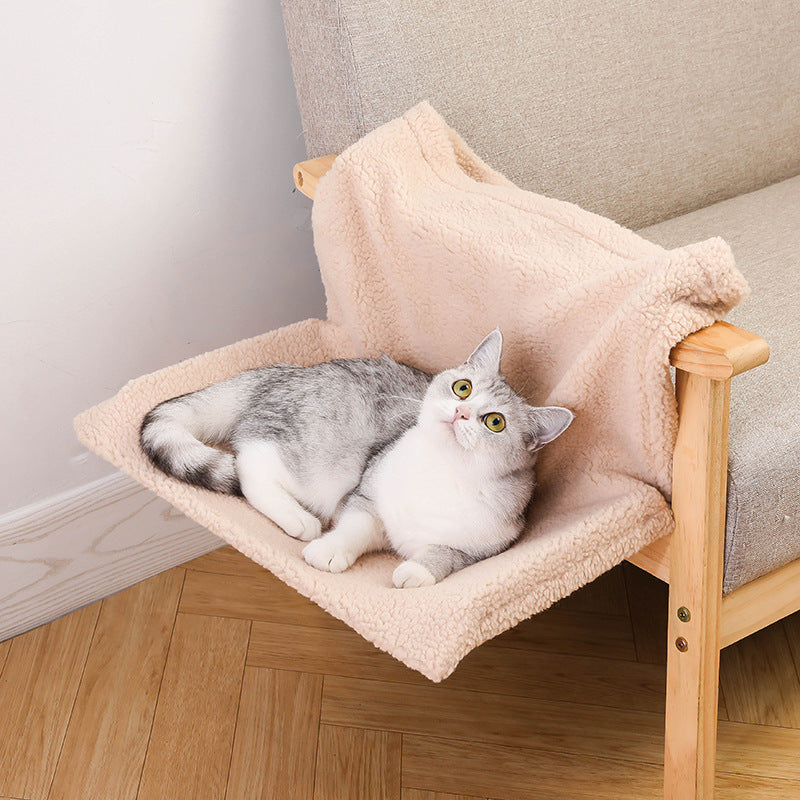 Plush L-shaped Cat Hammock