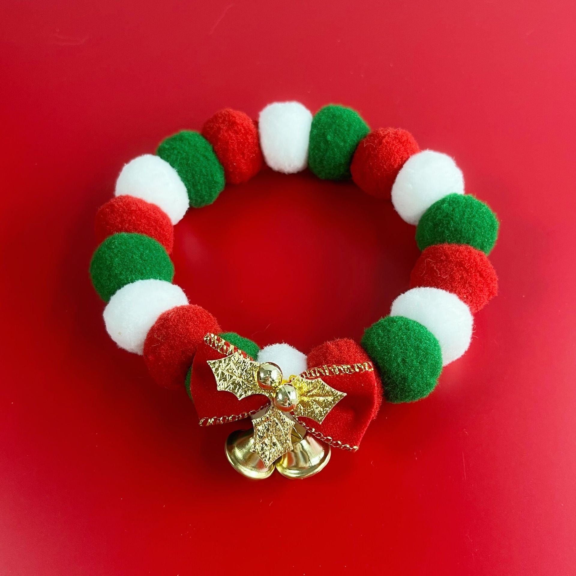 Christmas Cute Dog Cat Plush Ball Necklace