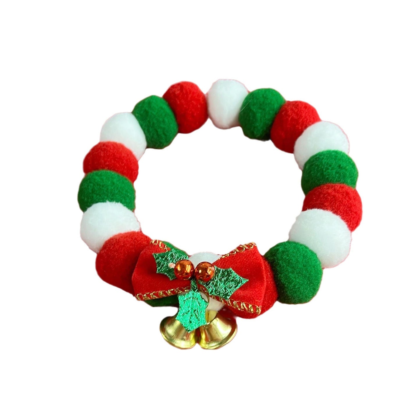 Christmas Cute Dog Cat Plush Ball Necklace