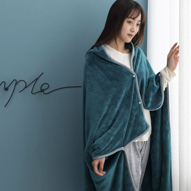Office Nap Wearable Blanket Weighted Hoodie and Throws Fluffy Blankets Cover on The Sofa Home Bath Towel with Sleeves for Beds