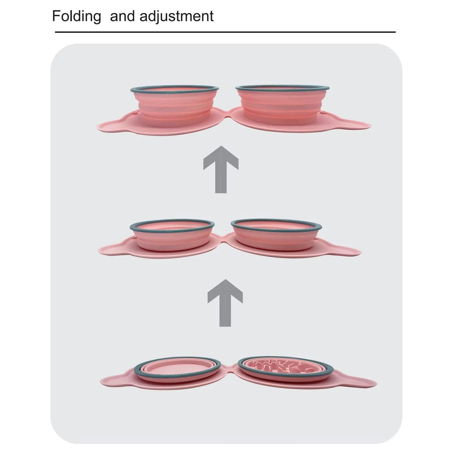 Collapsible Silicone Double Dog Bowl