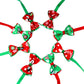 Cute Christmas pet supplies red and green handmade ribbon dog bow ties in eight festive colors