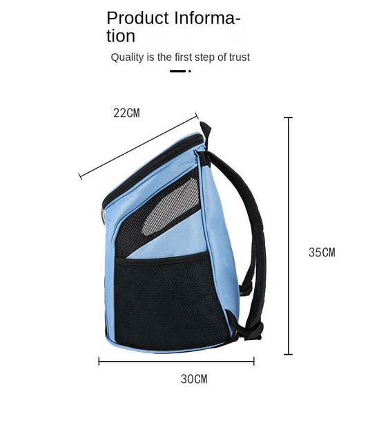 Breathable dog carrier backpack with mesh ventilation and cushioned back support for small pets during outdoor activities