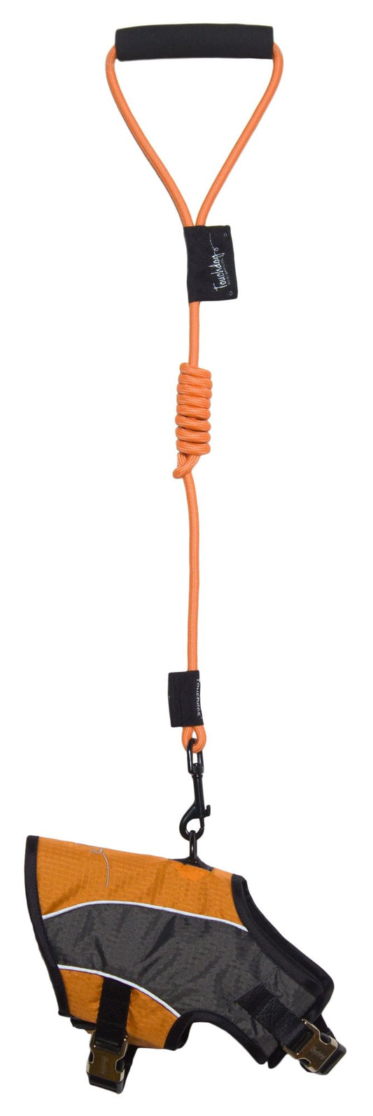 Reflective-Max 2-in-1 premium dog harness and leash in orange with adjustable straps and reflective trims.