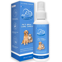 Dog breath freshener spray for oral care, 4 fl. oz bottle, suitable for dogs and cats.