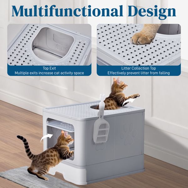 Large Enclosed Cat Litter Box