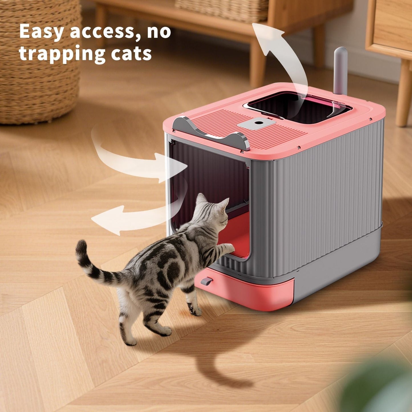 Foldable drawer style cat litter box with collapsible design for easy storage