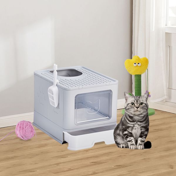Large Enclosed Cat Litter Box