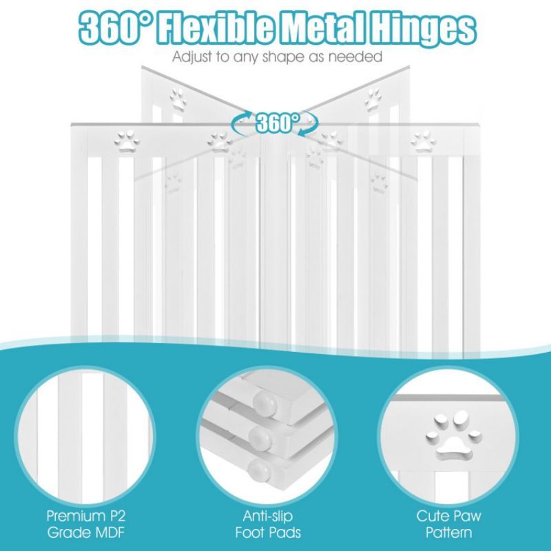 36 Inch Folding Wooden Pet Gate
