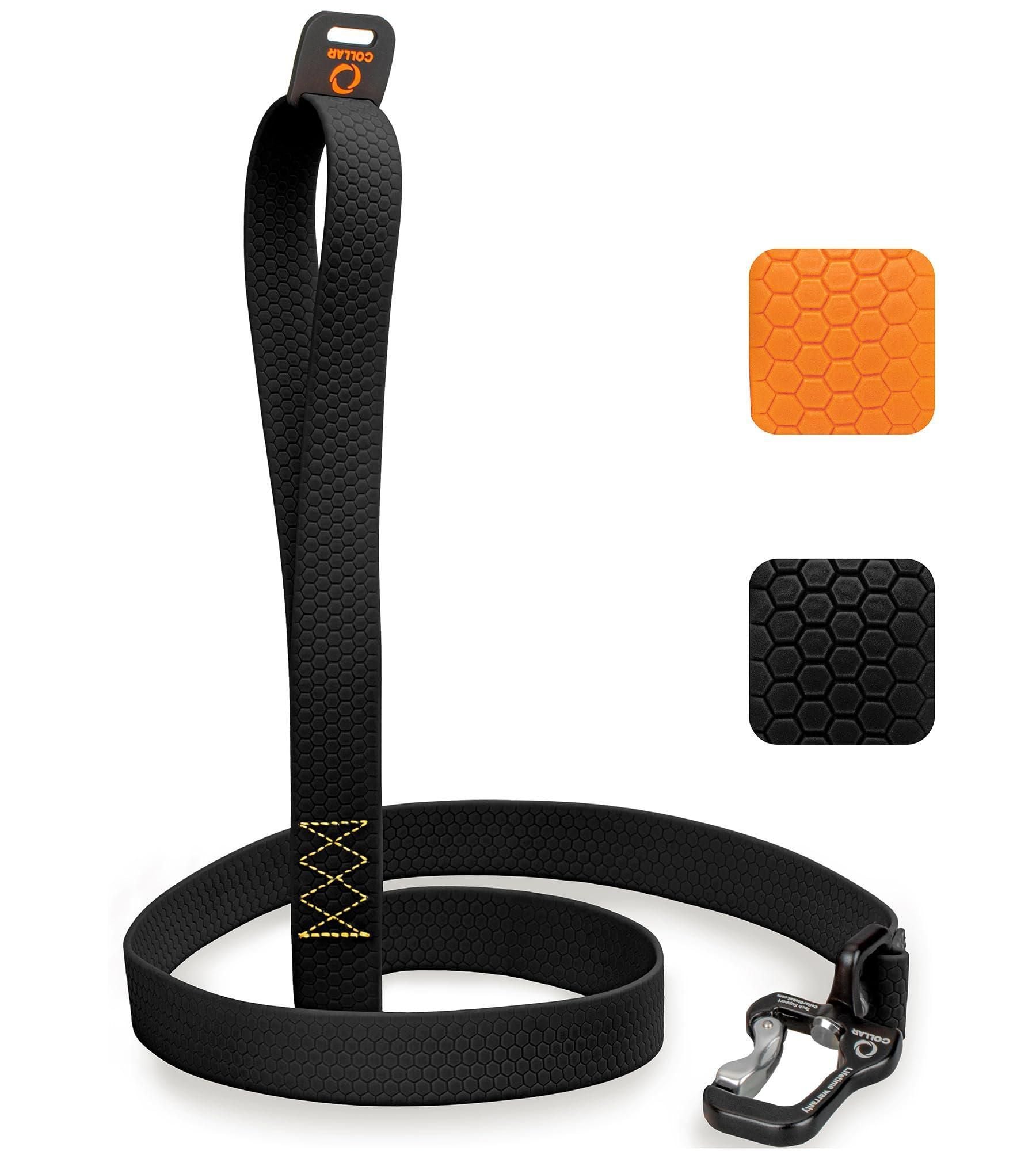 PowerPaws Heavy Duty Leash in sleek black with ergonomic handle and 1-inch width.