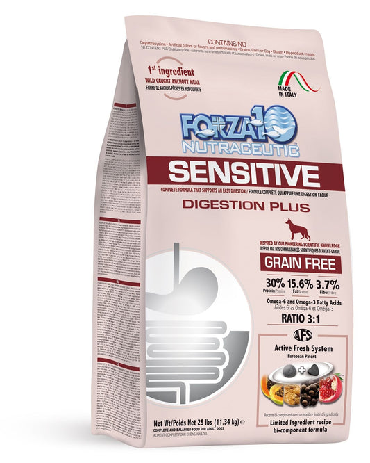 Sensitive Dog Digestion 4lb grain-free dog food for stomach sensitivities, made with high-quality, non-GMO ingredients.