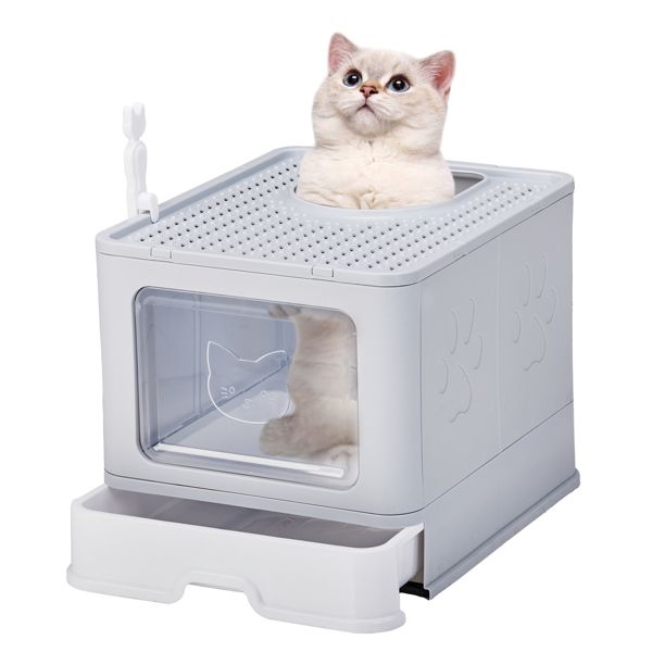 Large Enclosed Cat Litter Box