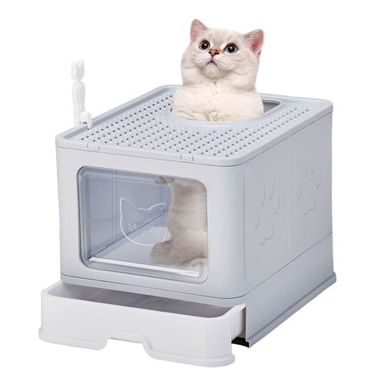 Large Enclosed Cat Litter Box