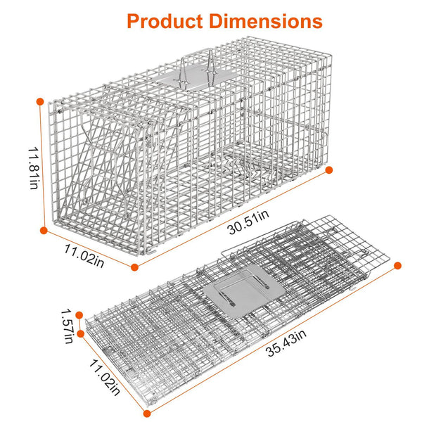 Humane Live Animal Trap Cage |Collapsible Cat & Rodent Trap |Galvanized Wire Animal Catch Cage |Catch-and-Release Animal Trap |Multi-Species Live Animal Trap |Humane Wildlife Catch Cage |Live Rodent and Small Animal Trap |Animal Containment Cage for Catch and Release |Fox and Raccoon Live Trap |Portable Humane Animal Trap