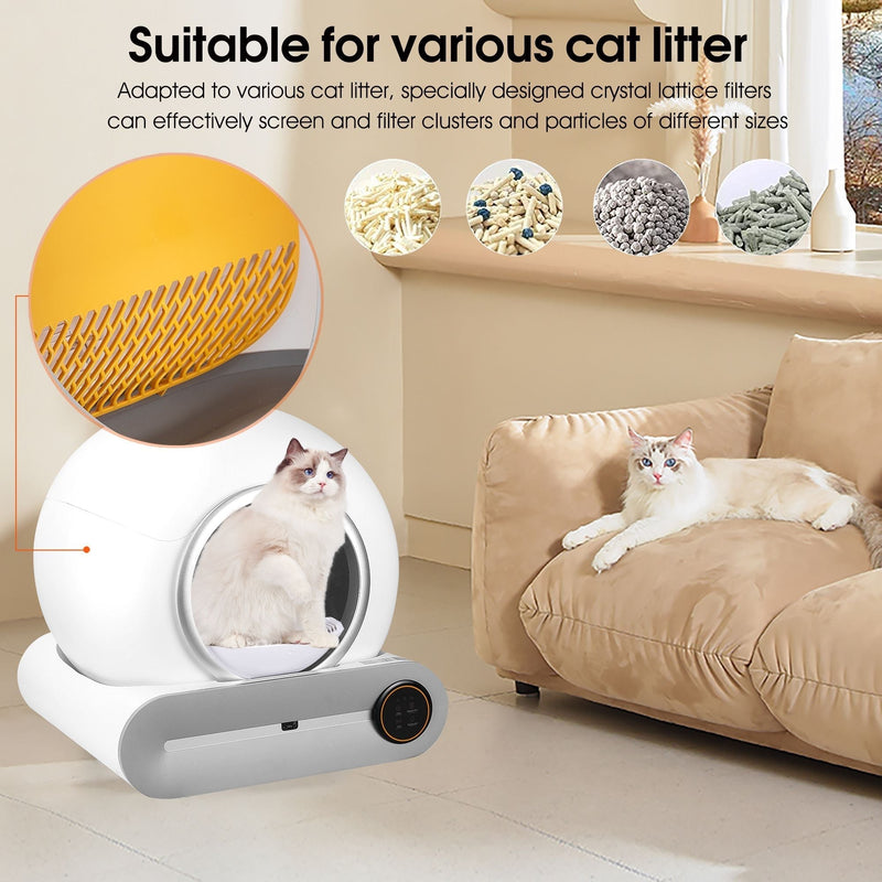 Self-Cleaning Cat Litter Box with Automatic Scooping & Odor Removal