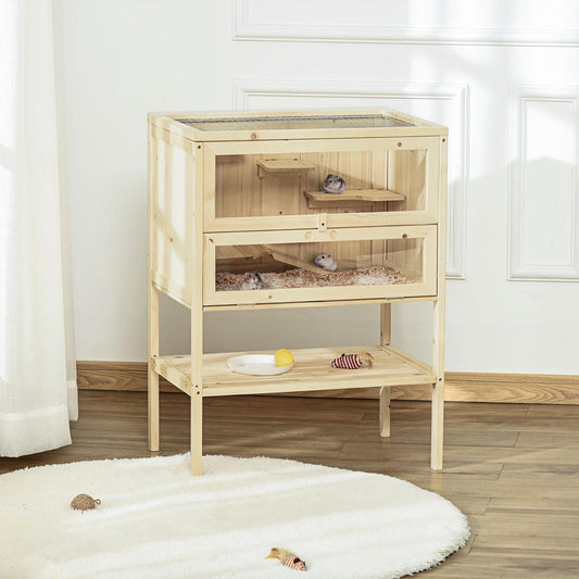 3-Tier Wooden Hamster Cage
