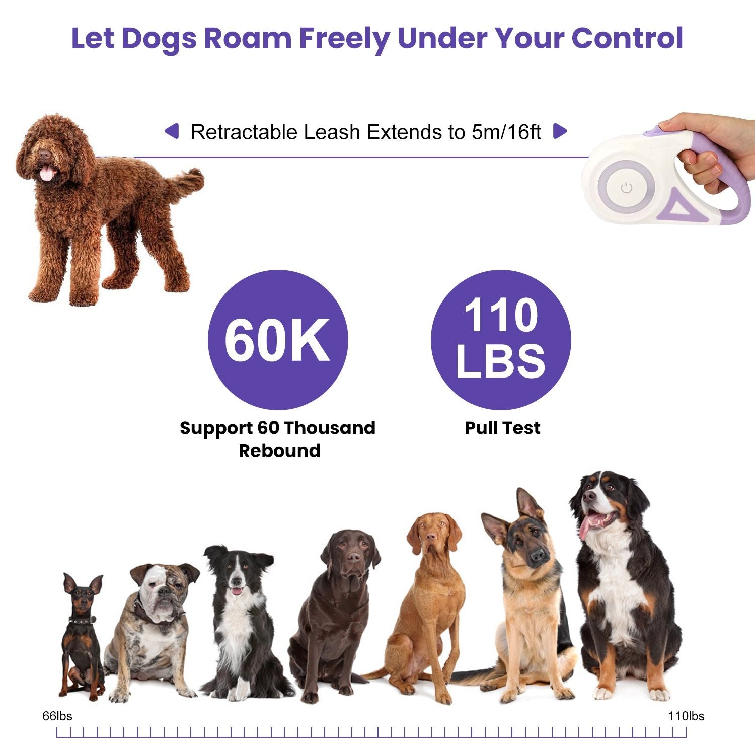 37548618116FT Retractable Dog Leash