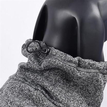 Water-repellent softshell dog jacket with adjustable fit and windproof fabric.