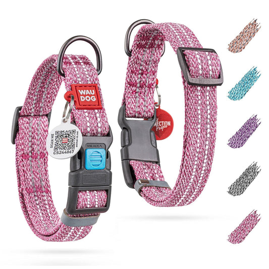 EcoPaw Reflective Collar with eco-friendly cotton and reflective stitching for enhanced visibility.
