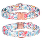 Sunflower pet collar with vibrant floral design, soft cotton, adjustable fit.