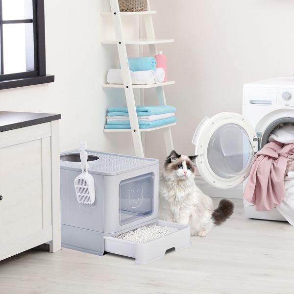 Large Enclosed Cat Litter Box