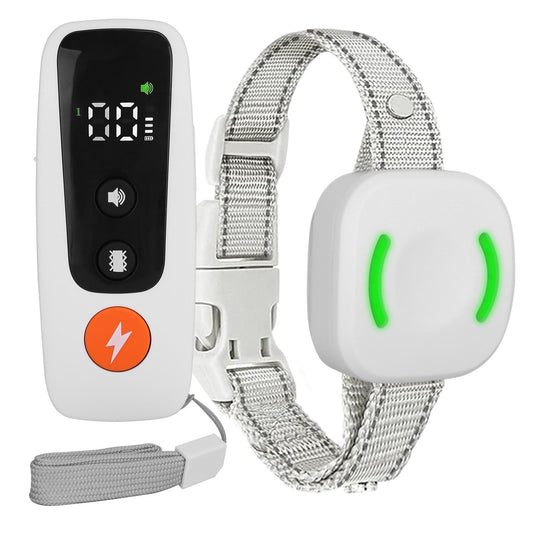 Electric remote training collar with adjustable settings, waterproof design, and long-range remote for all dog sizes
