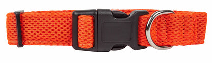 Pet Life 'Aero Mesh' orange collar with quick-release buckle and adjustable design.