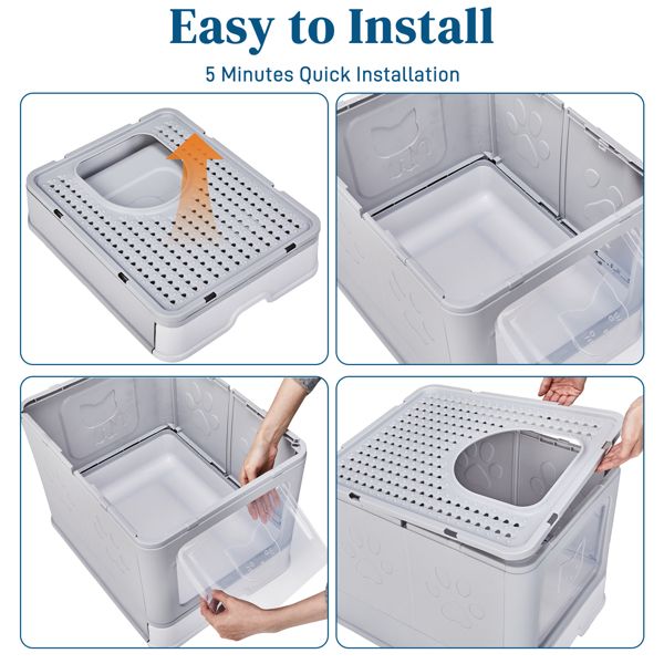 Large Enclosed Cat Litter Box
