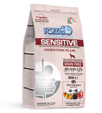 Sensitive Dog Digestion 25lb bag designed for dogs with sensitive stomachs, features prebiotics, probiotics, and a hypoallergenic formula.