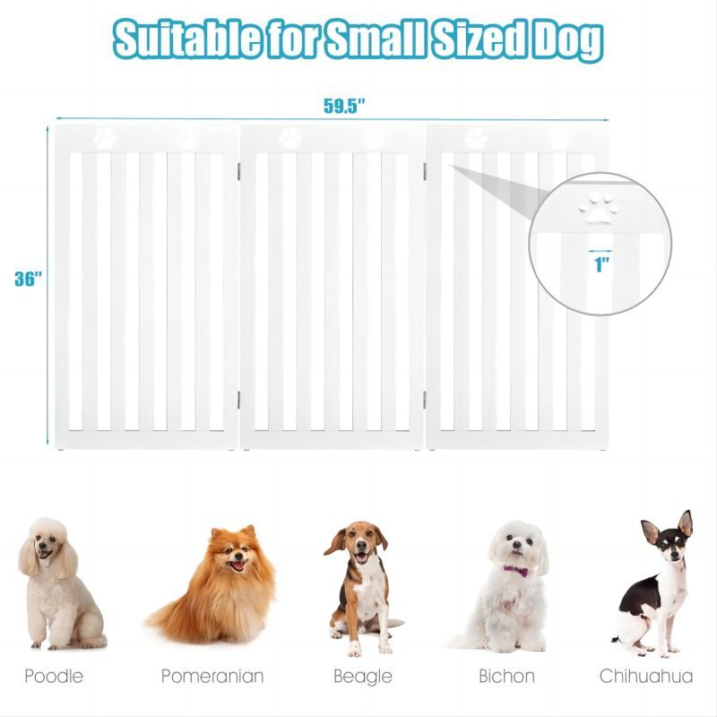 36 Inch Folding Wooden Pet Gate