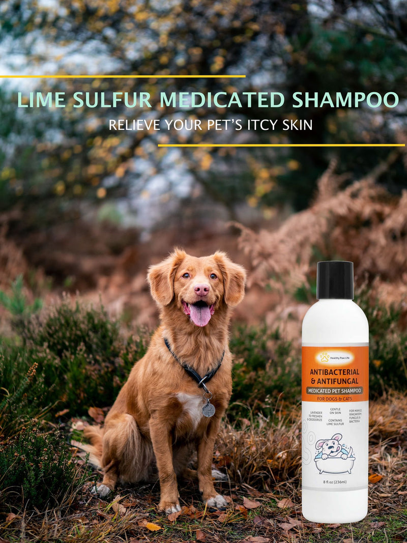 Soothe your pet’s itchy, dry, or irritated skin with Lime Sulfur Dog & Cat Shampoo. This veterinary-grade formula is specially designed to relieve common skin conditions like mange, fungal infections, and hot spots, leaving your pet’s coat clean and healthy.

Key Benefits:
Itch & Irritation Relief: Calms dry, itchy skin and soothes irritation caused by allergies or skin conditions.
Antifungal & Antibacterial: Helps manage mange, fungal infections, and hot spots with powerful lime sulfur properties.
Pet-Safe