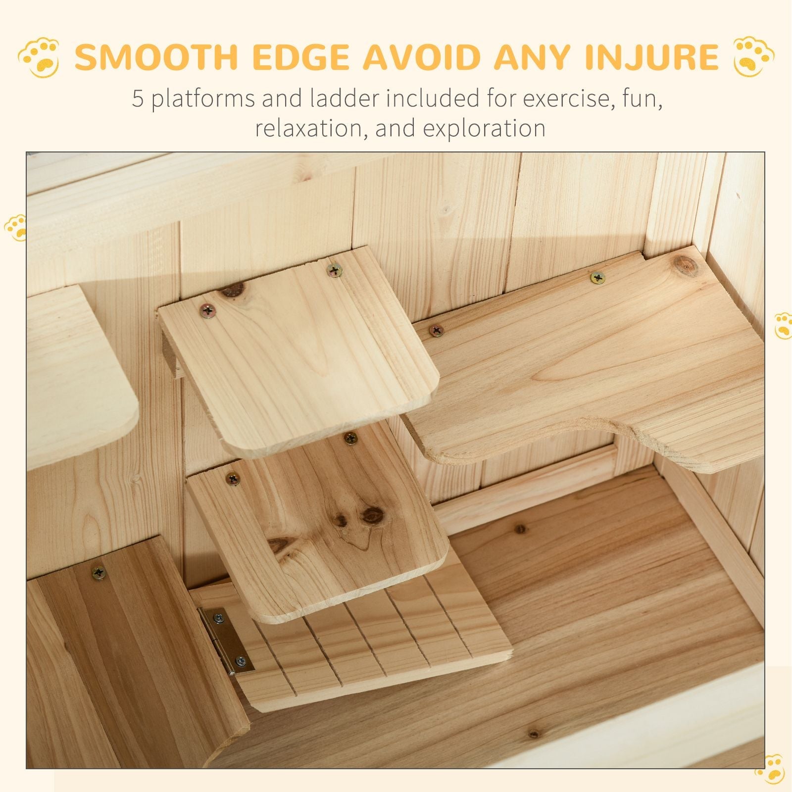 3-Tier Wooden Hamster Cage