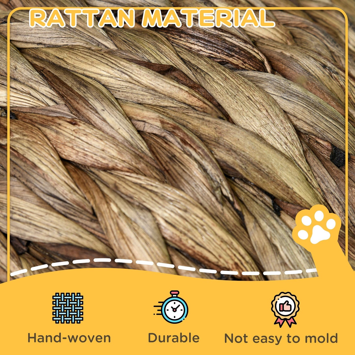 Natural Braided Elevated Cat Bed