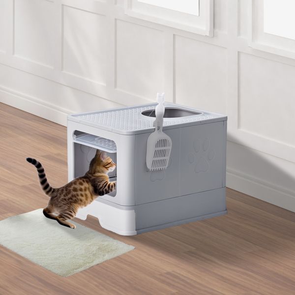 Large Enclosed Cat Litter Box