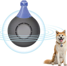 Ultrasonic flea and tick repeller with high-frequency waves next to a dog, chemical-free pet protection device.