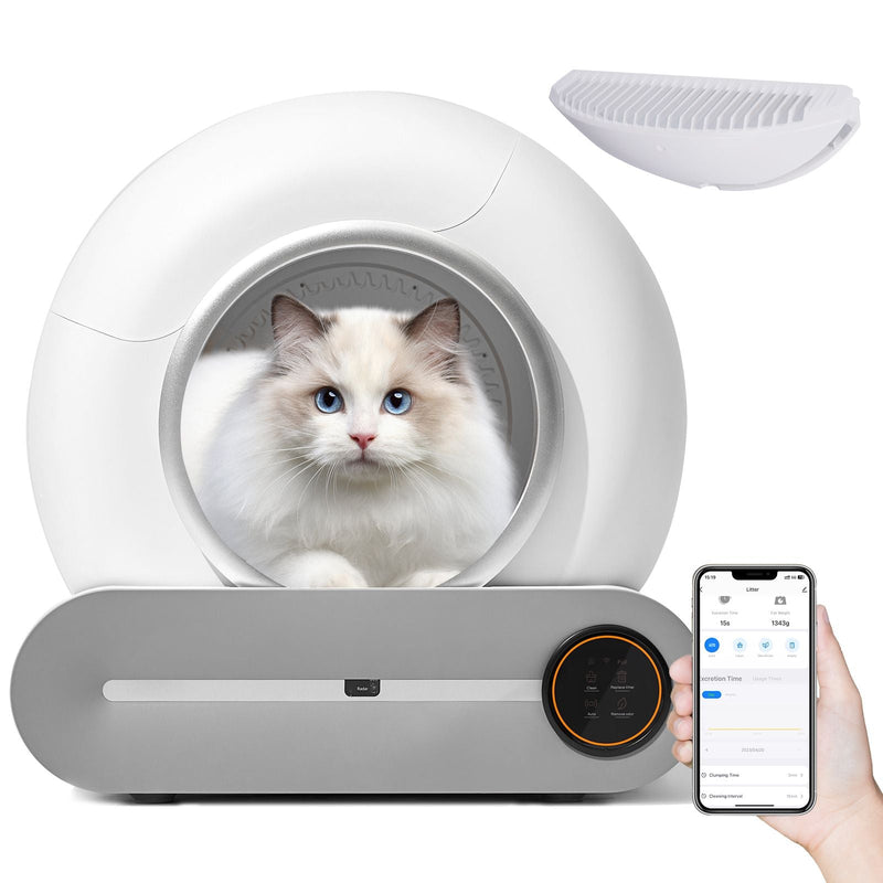 Self-Cleaning Cat Litter Box with Automatic Scooping & Odor Removal